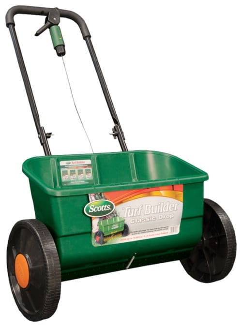 Scotts classic drop spreader for fertilization. Image source: Syndigo.