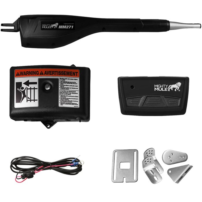 Mighty Mule MM271 light-duty automatic single swing gate opener.