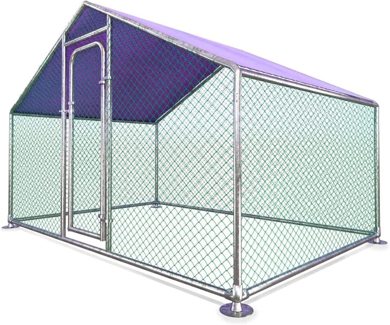 ALEKO metal walk-in chicken coop and run with waterproof cover. Image source: Amazon.