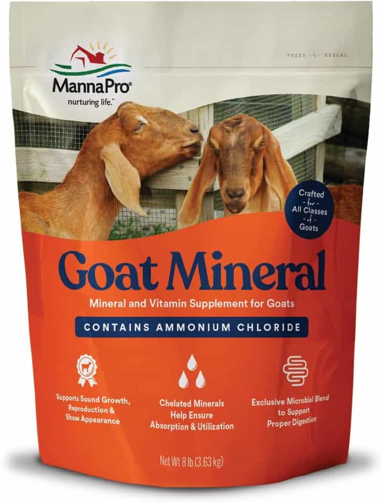 Manna Pro goat mineral supplement. Image source: Amazon.