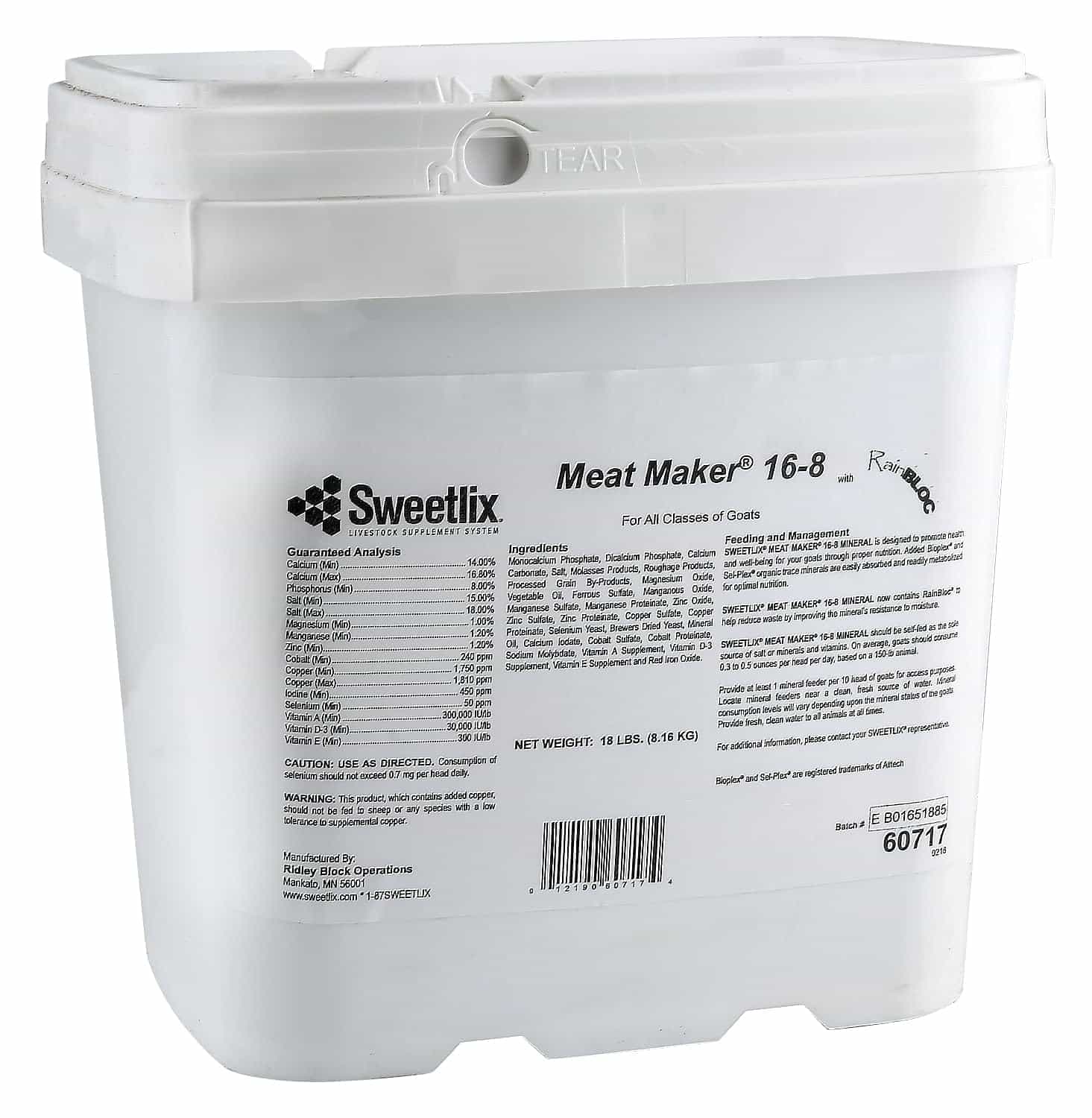 Sweetlix Meat Maker goat mineral. Image source: Amazon.